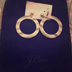 J.Crew NWT fun circle earrings in warm sandstone!